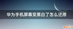 华为手机屏幕变黑白了怎么还原
