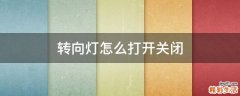 转向灯怎么打开关闭