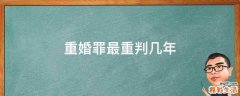 重婚罪最重判几年