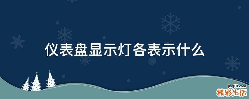 仪表盘显示灯各表示什么