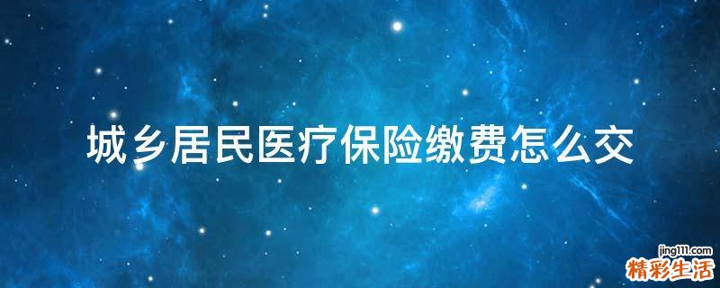 城乡居民医疗保险缴费怎么交