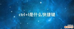ctrl+l是什么快捷键