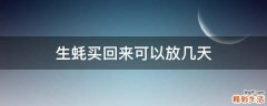 生蚝买回来可以放几天