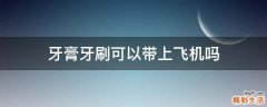牙膏牙刷可以带上飞机吗