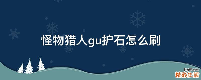 怪物猎人gu护石怎么刷
