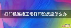 打印机连接正常打印没反应怎么办