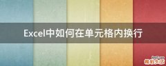 Excel中如何在单元格内换行