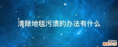 清除地毯污渍的办法有什么