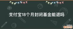 支付宝18个月封闭基金能退吗