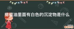 橄榄油里面有白色的沉淀物是什么