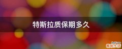 特斯拉质保期多久