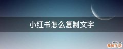 小红书怎么复制文字