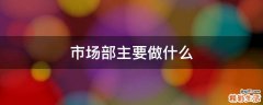 市场部主要做什么