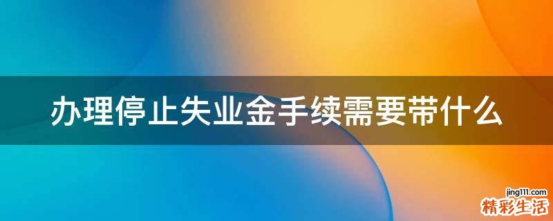 办理停止失业金手续需要带什么