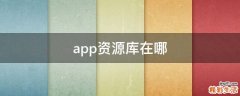 app资源库在哪