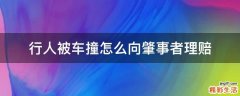 行人被车撞怎么向肇事者理赔