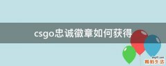 csgo忠诚徽章如何获得