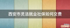 西安市灵活就业社保如何交费