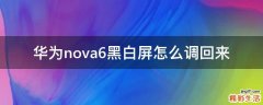 华为nova6黑白屏怎么调回来