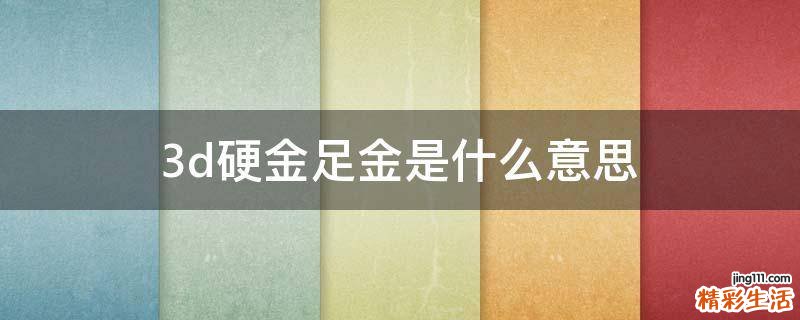 3d硬金足金是什么意思