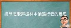 抚节悲歌声振林木响遏行云的意思