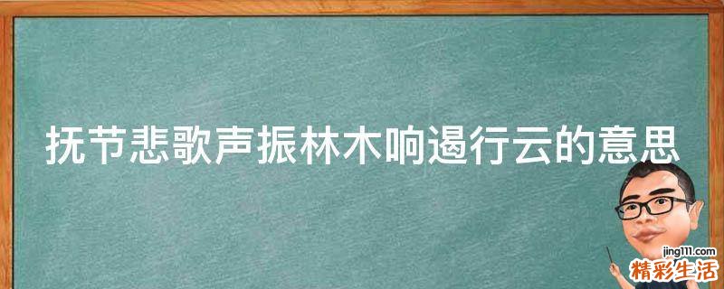 抚节悲歌声振林木响遏行云的意思