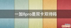 一加8pro是双卡双待吗
