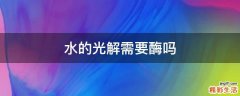 水的光解需要酶吗
