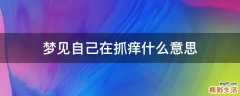 梦见自己在抓痒什么意思