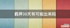 羁押30天有可能出来吗