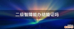 二级智障能办结婚证吗