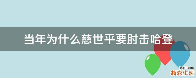 当年为什么慈世平要肘击哈登