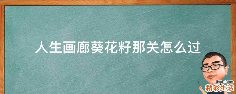 人生画廊葵花籽那关怎么过