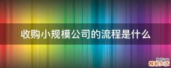 收购小规模公司的流程是什么
