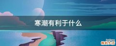 寒潮有利于什么