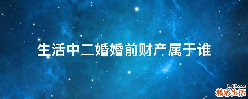 生活中二婚婚前财产属于谁