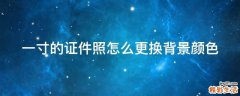 一寸的证件照怎么更换背景颜色
