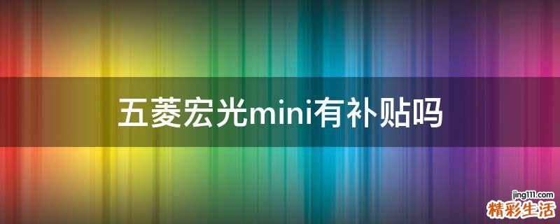 五菱宏光mini有补贴吗
