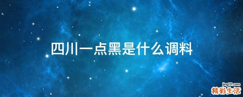 四川一点黑是什么调料