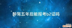 醉驾五年后能报考b2证吗