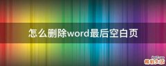 怎么删除word最后空白页