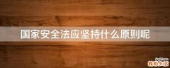 国家安全法应坚持什么原则呢