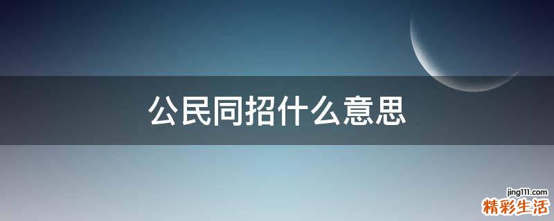公民同招什么意思