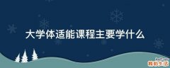 大学体适能课程主要学什么