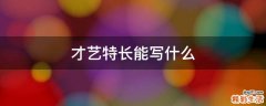 才艺特长能写什么