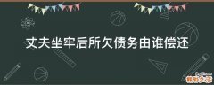 丈夫坐牢后所欠债务由谁偿还