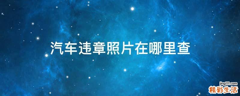 汽车违章照片在哪里查