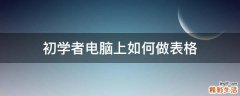 初学者电脑上如何做表格