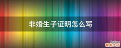 非婚生子证明怎么写