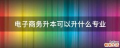 电子商务升本可以升什么专业